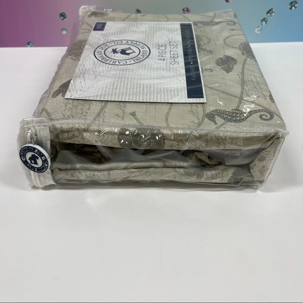 🐚PRICE FIRM NIB CARRIBEAN JOE BEACH SHEET SET
